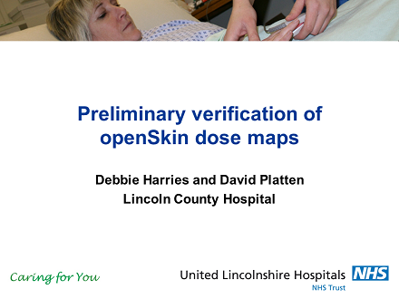 FLUG 2017 – Validation of peak skin doses calculated by an open source skin dose mapping software package; Debbie Harries